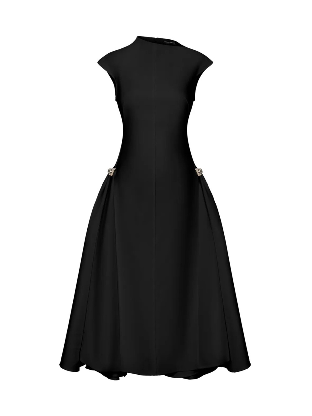 Black Cutout Maxi Dress with Sculpted Waist